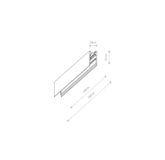 Magnetinės apšvietimo sistemos bėgelis LVM TRACK 2M 11627