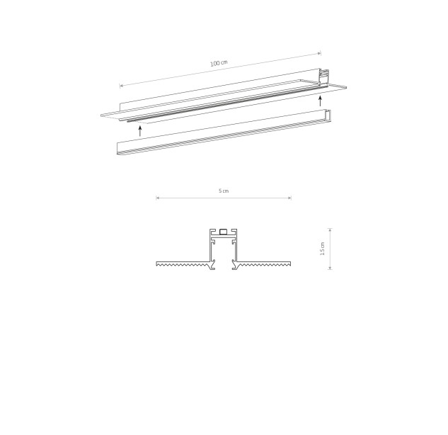 Įleidžiamas šviestuvas NANO - LVM RECESSED TRACK 1M 11730