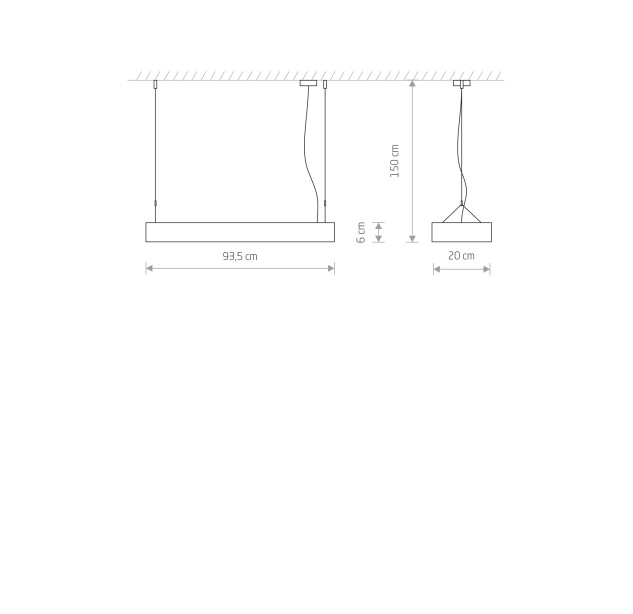 Pakabinamas šviestuvas SOFT LED 90X20 7532 Pakabinamas šviestuvas SOFT LED 90X20 7532