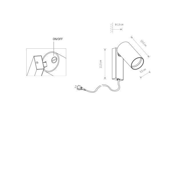 Sieninis šviestuvas MONO 10W 7765 Sieninis šviestuvas MONO 10W 7765