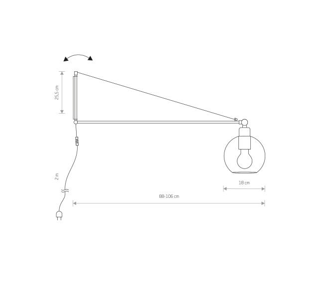 Sieninis šviestuvas CRANE 25W 9374 Sieninis šviestuvas CRANE 25W 9374