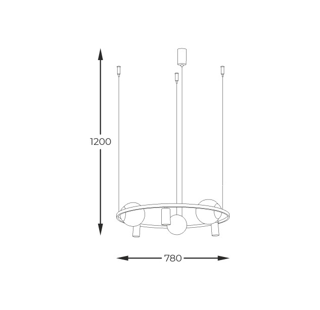 5006 ORBIT 3+3 PENDANT LAMP
