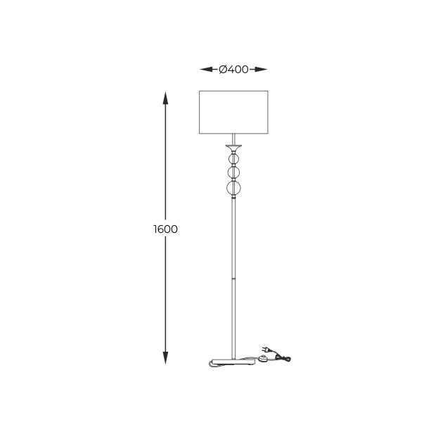 RLL93163-1B REA II LAMPA PODŁOGOWA CZARNA/BLACK