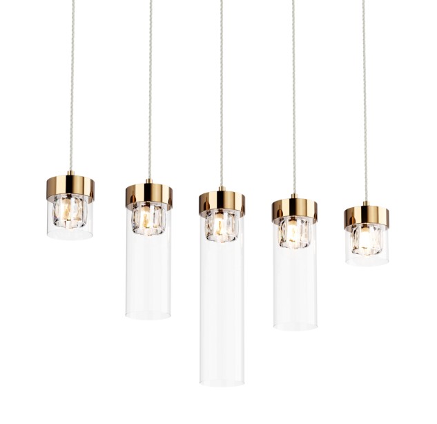 P0389-05E-F7AC GEM LAMPA WISZĄCA ZŁOTA/GOLD