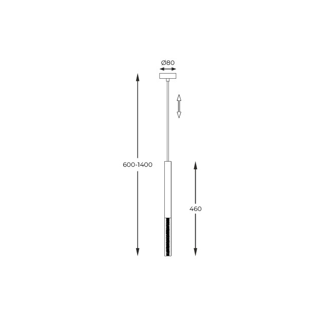 P0461-01E-P7P7 ONE LAMPA WISZĄCA CZARNA/BLACK