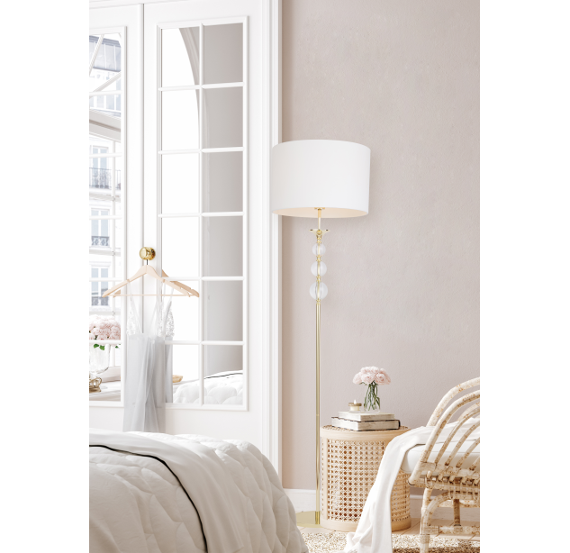 RLL93163-1GW REA II LAMPA PODŁOGOWA ZŁOTO-BIAŁA/GOLD-WHITE