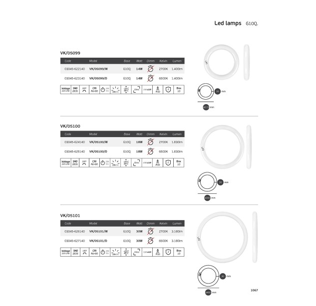 LED lemputė G10Q 14 W G10Q 6500 K 03045-623140