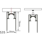 Magnetinis bėgelis S35 1m 5350