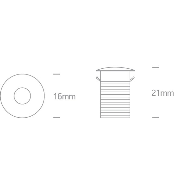 Įleidžiamas LED šviestuvas 1W BlueK IP44 10101L/W/BL