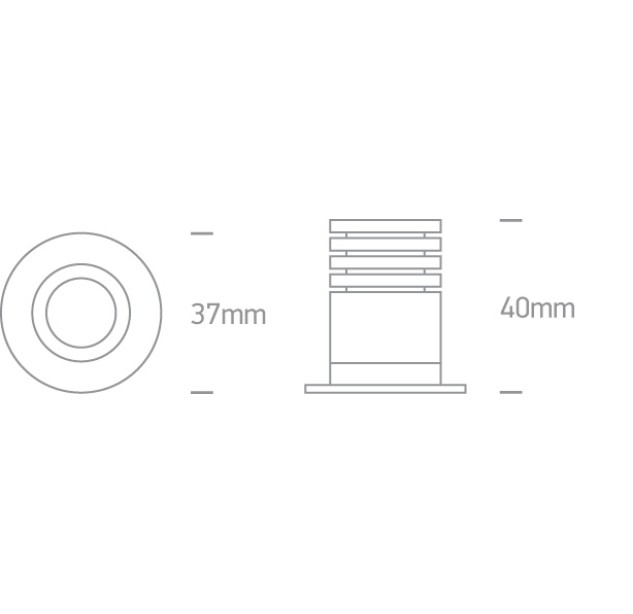 Įleidžiamas LED šviestuvas 2W 3000K IP65 10102H/B/W