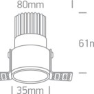 Įleidžiamas LED šviestuvas 3W 3000K 10103BTR/BS/W
