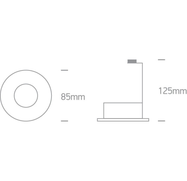 Įleidžiamas šviestuvas 10W GU10 10105DG/W Įleidžiamas šviestuvas 10W GU10 10105DG/W