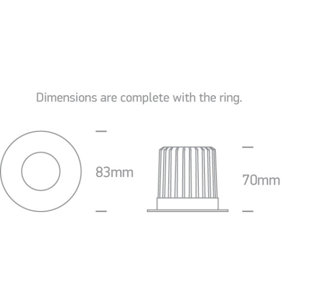 Įleidžiamas LED šviestuvas 6W 3000K IP65 10106PF/W