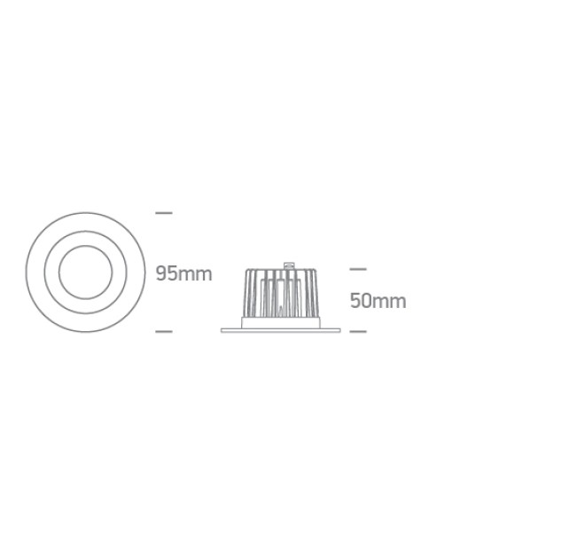 Įleidžiamas LED šviestuvas 7W CCT 10107CA/W/V