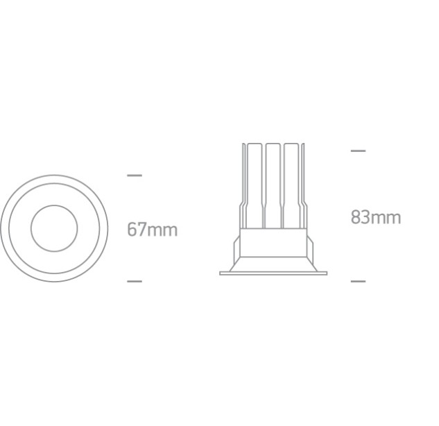 Įleidžiamas LED šviestuvas 7W 3000K 10107DC/B/W