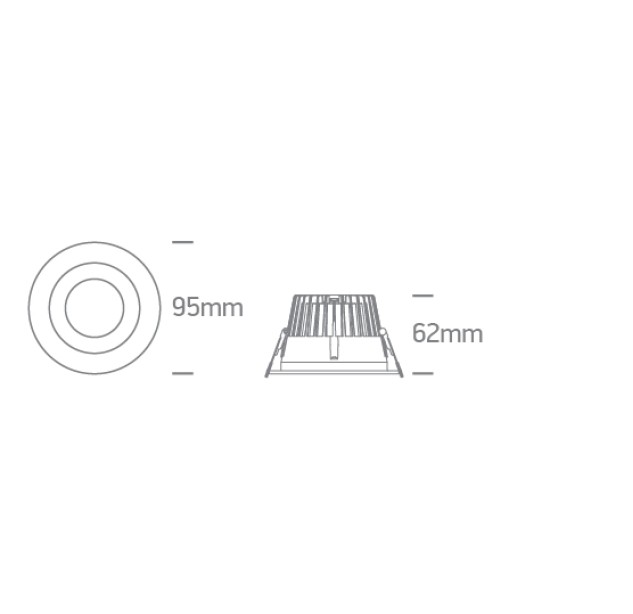 Įleidžiamas LED šviestuvas 7W CCT 10107ED/W/V Įleidžiamas LED šviestuvas 7W CCT 10107ED/W/V