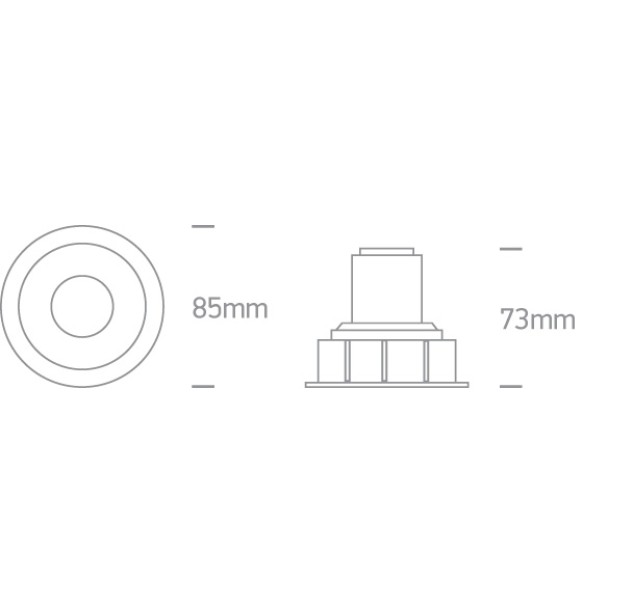 Įleidžiamas LED šviestuvas 6,5W 3000K 10107K/B/W Įleidžiamas LED šviestuvas 6,5W 3000K 10107K/B/W