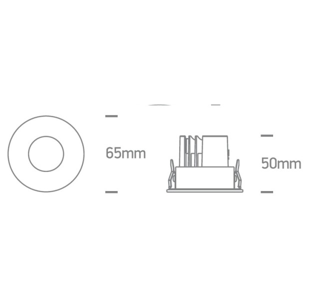 Įleidžiamas LED šviestuvas 6,5W 4000K IP65 10107PA/W/C