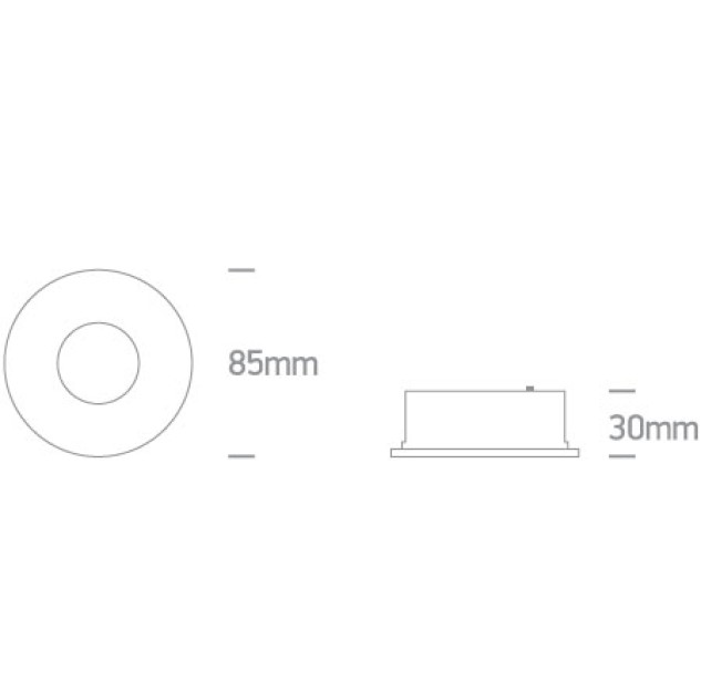 Recessed LED light fixture 7W CCT IP65 10107PV/W/V