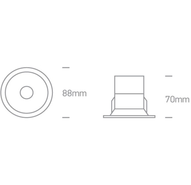 Įleidžiamas LED šviestuvas 8W 3000K 10108D/B/W Įleidžiamas LED šviestuvas 8W 3000K 10108D/B/W