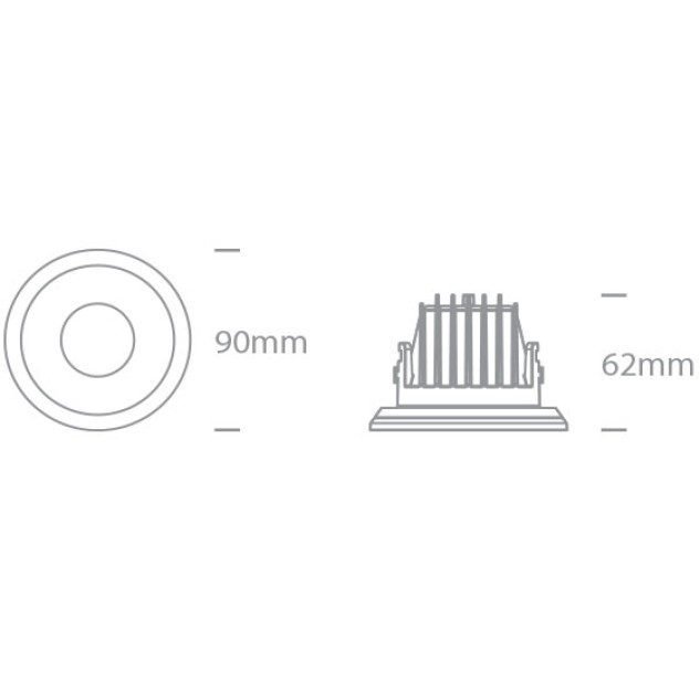 Įleidžiamas LED šviestuvas 8W 3000K IP40 10108J/W/W Įleidžiamas LED šviestuvas 8W 3000K IP40 10108J/W/W