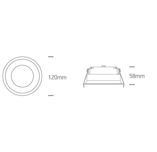 Įleidžiamas LED šviestuvas 9W CCT IP65 10109FD/W/V