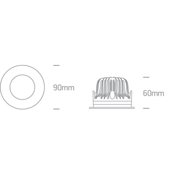 Įleidžiamas LED šviestuvas 10W 4000K IP65 10110G/W/C