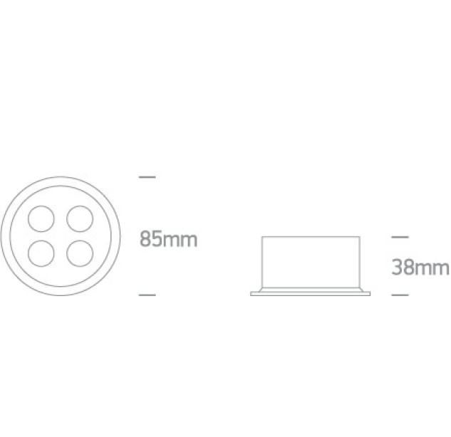 Įleidžiamas LED šviestuvas 10W 3000K 10110H/B/W