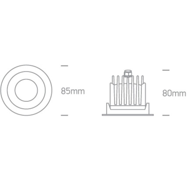Įleidžiamas LED šviestuvas 12W 4000K IP65 10110P/W/C