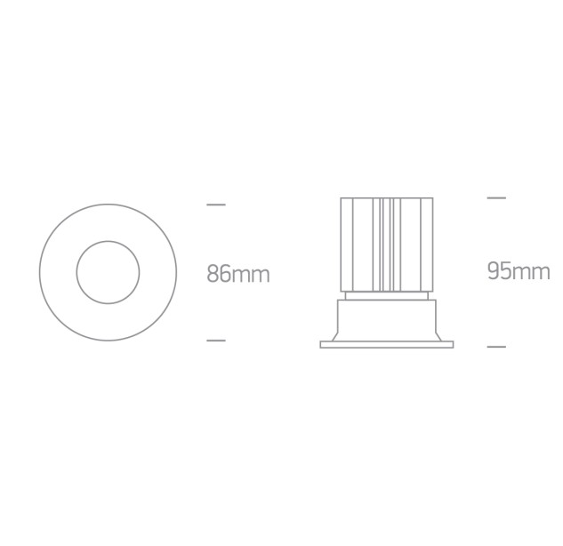 Įleidžiamas LED šviestuvas 12W 3000K IP65 10112C/B/W
