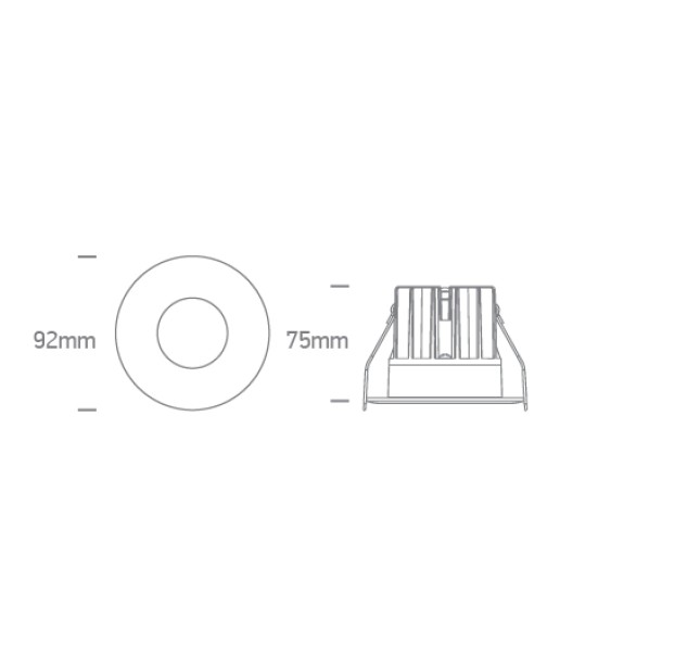 Įleidžiamas LED šviestuvas 12W CCT 10112RA/W/V