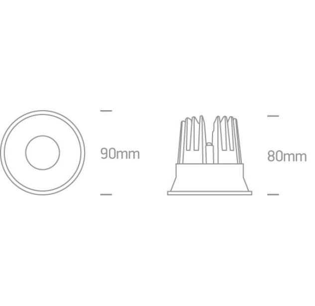 Įleidžiamas LED šviestuvas 12W 3000K 10112TD/B/W