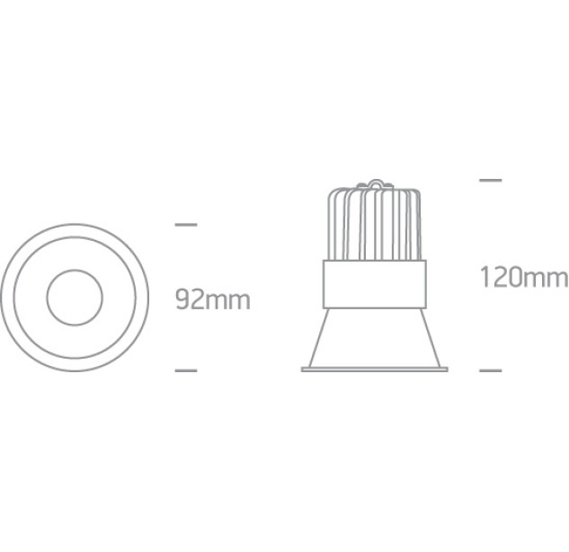 Įleidžiamas LED šviestuvas 15W 3000K 10115FD/B/W