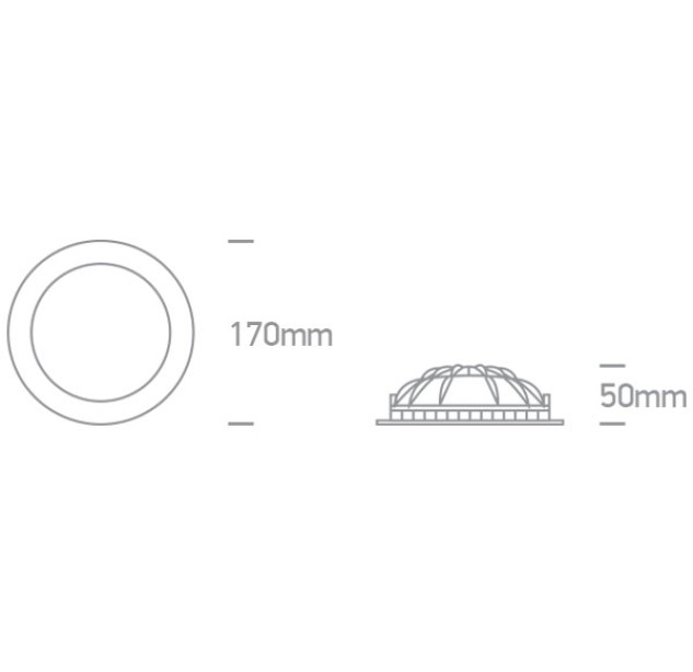 Įleidžiamas LED šviestuvas 16W 3000K 10116FD/B/BS Įleidžiamas LED šviestuvas 16W 3000K 10116FD/B/BS