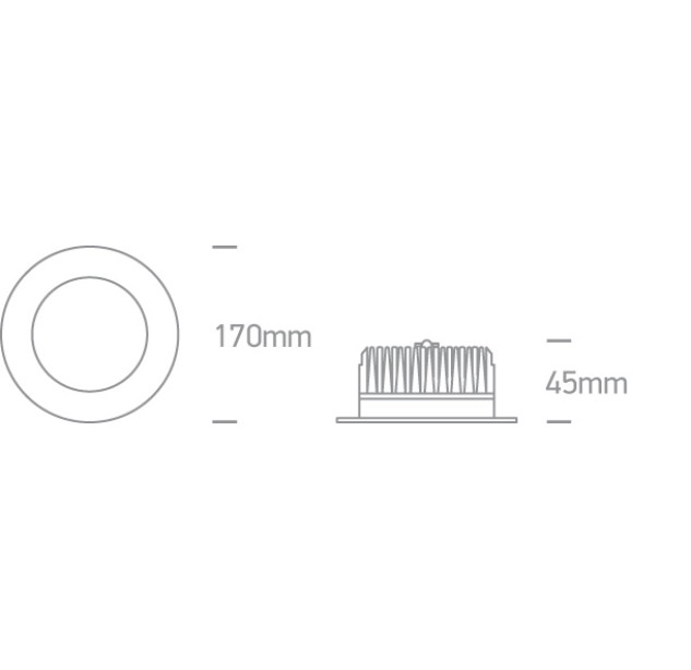 Įleidžiamas LED šviestuvas 18W 4000K IP54 10118B/W/C Įleidžiamas LED šviestuvas 18W 4000K IP54 10118B/W/C