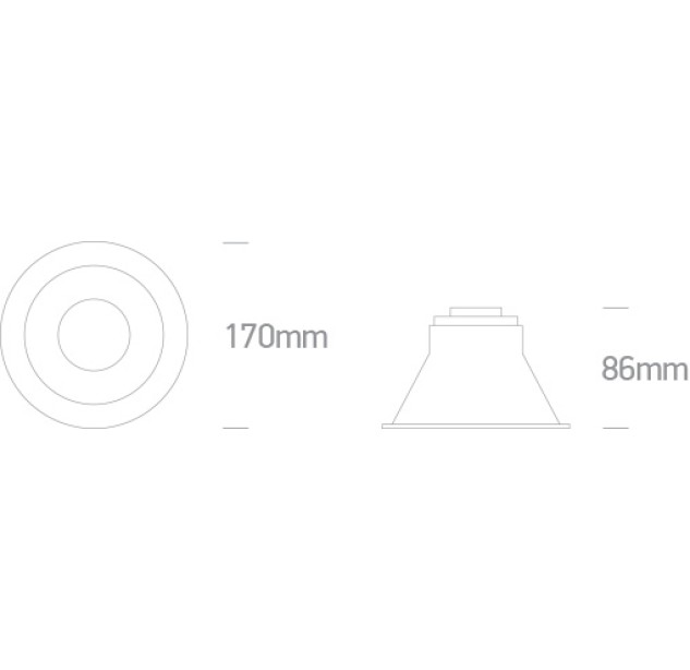 Įleidžiamas LED šviestuvas 18W 4000K IP54 10118TD/W/C