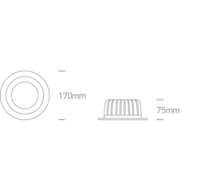 Įleidžiamas LED šviestuvas 20W 4000K 10120CA/W/C