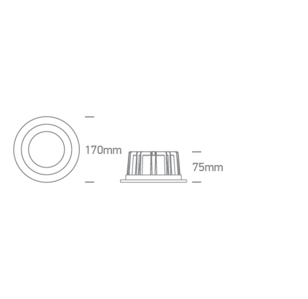 Įleidžiamas LED šviestuvas 20W CCT 10120CA/W/V