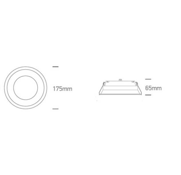 Įleidžiamas LED šviestuvas 20W CCT IP65 10120FD/W/V