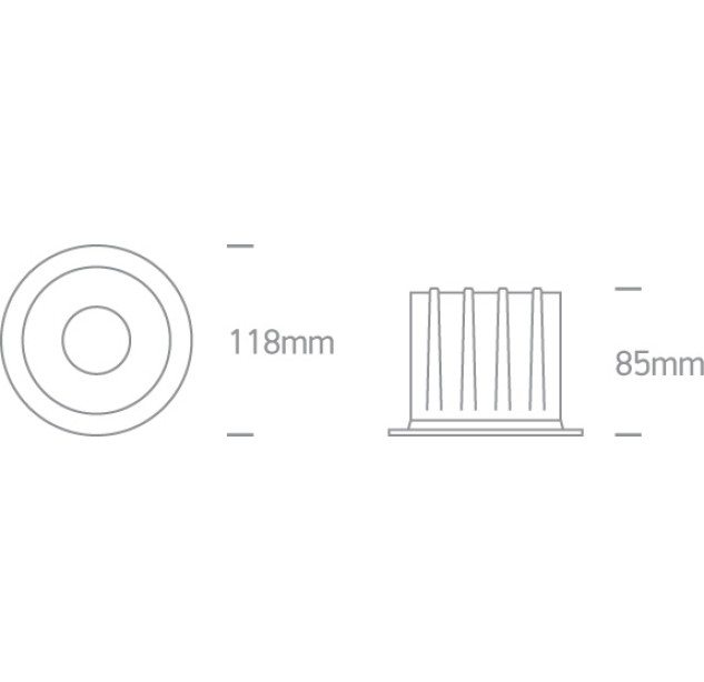 Įleidžiamas LED šviestuvas 20W 3000K 10120Z/B/W