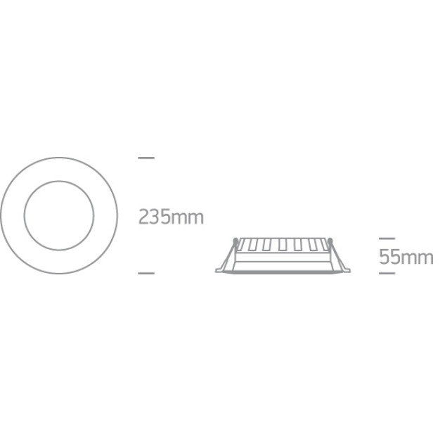 Įleidžiamas LED šviestuvas 24W CCT 10124T/W/V