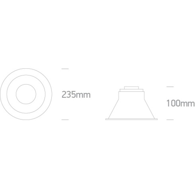 Įleidžiamas LED šviestuvas 25W 3000K IP54 10125TD/W/W
