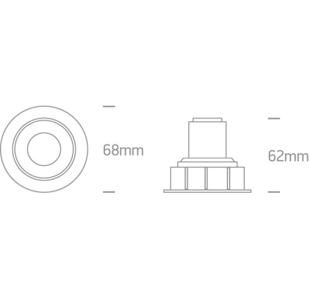 Reguliuojamas Įleidžiamas LED šviestuvas 3/5W 3000K 11104K/B/W
