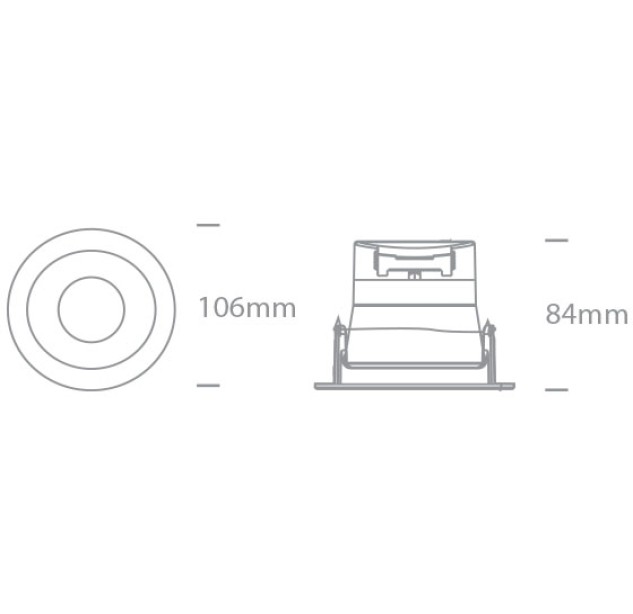 Reguliuojamas Įleidžiamas LED šviestuvas 8W 3000K IP54 11106PK/B/W Reguliuojamas Įleidžiamas LED šviestuvas 8W 3000K IP54 11106PK/B/W