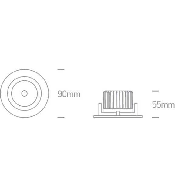 Reguliuojamas Įleidžiamas LED šviestuvas 7W CCT 11107B/W/V