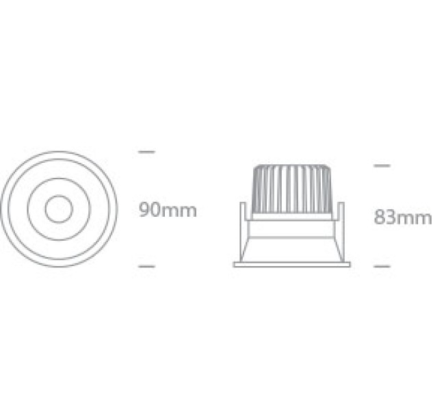 Reguliuojamas Įleidžiamas LED šviestuvas 6,5W CCT IP54 11107WD/W/V Reguliuojamas Įleidžiamas LED šviestuvas 6,5W CCT IP54 11107WD/W/V