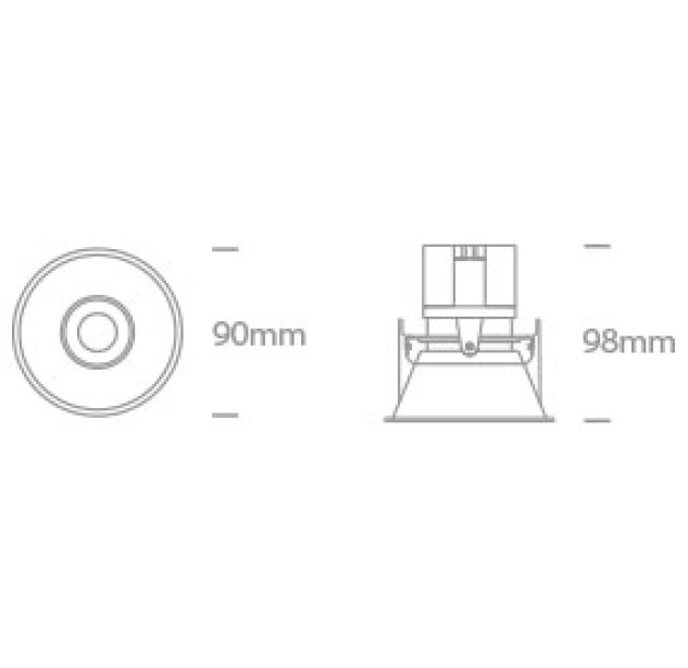 Reguliuojamas Įleidžiamas LED šviestuvas 11W 3000K 11111C/B/W