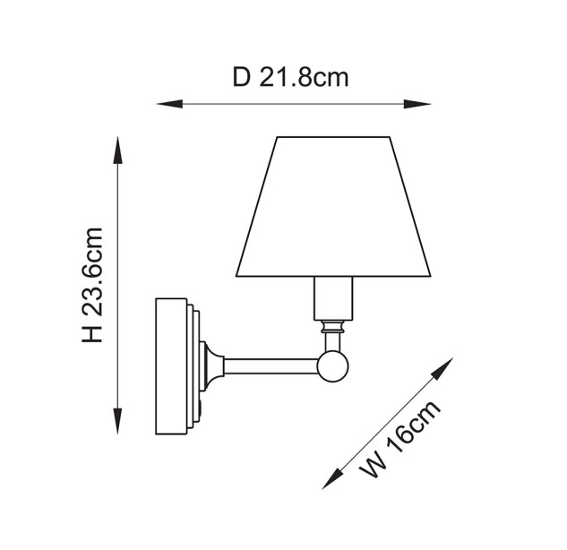 Sieninis įkraunamas šviestuvas BURLEY 1,5W 2700K 114824 dimeriuojamas