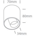 Lubinis LED šviestuvas 8W 3000K 12108T/B/W