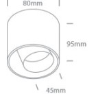 Lubinis LED šviestuvas 12W 3000K 12112T/B/W